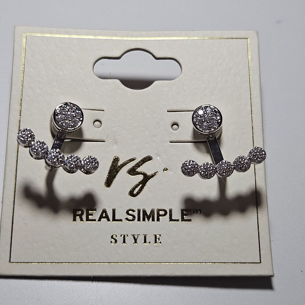 Real Simple Style Convertible Earrings With Rhinestones